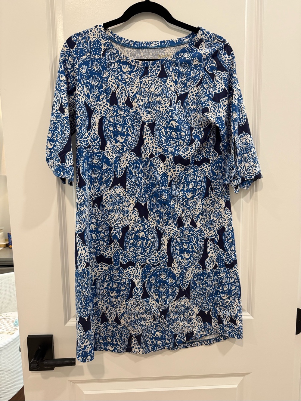 NWOT Lilly Pulitzer turtle Printed Midi Dress 3/4 sleeves - small
